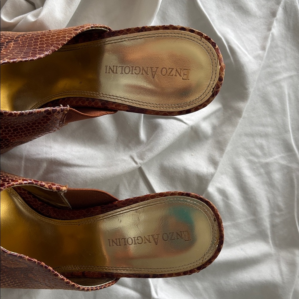 Enzo Angiolini Snake Pattern Mules - Picture 5 of 9